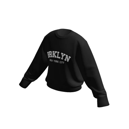 Brooklyn Print Sweater Black