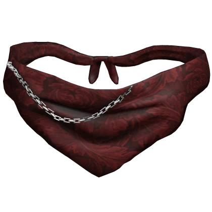 Emo Vkei Bandana With Chain In Red Y2K 