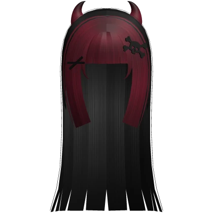 🤍 pretty little imp straight hime hair black red