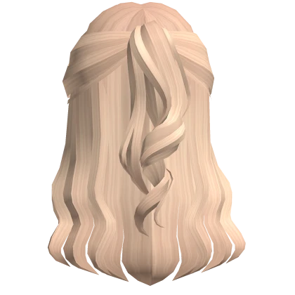 Long Soft Wavy Half Up in Blonde