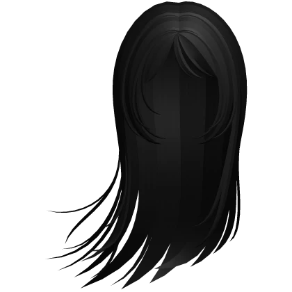 long flowy windy anime hair in black