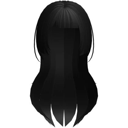 long wispy anime hair with hime bangs in black