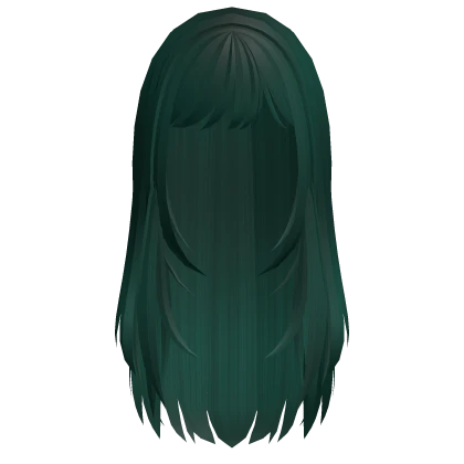 ♱ ┊ emo dark green layered hush cut anime hair