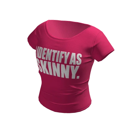 I IDENTIFY AS SKINNY. Cropped Tee Shirt | Pink