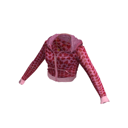 Jennifer's Y2K Heart Print Pink Jacket