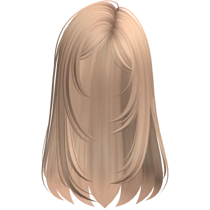 Straight Layered Messy Side Part Hair (Blonde)