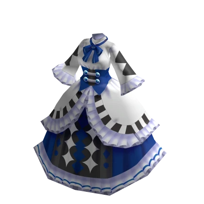 Blue and white royal dress