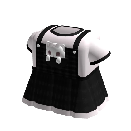♡꒰ plaid black white kitty baby doll overall dress