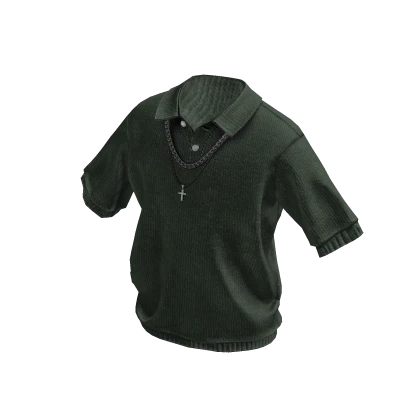 Buttoned Up Shirt W/ Chains (Green)