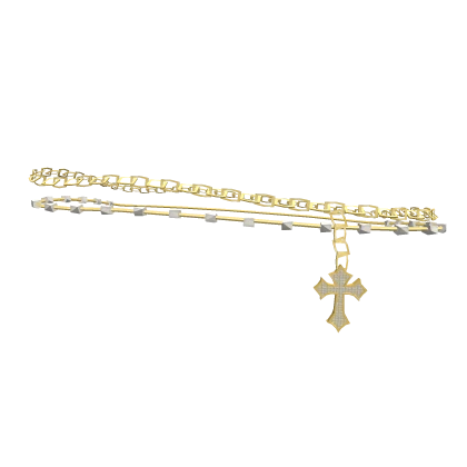 Y2K vintage gold cross belly chain