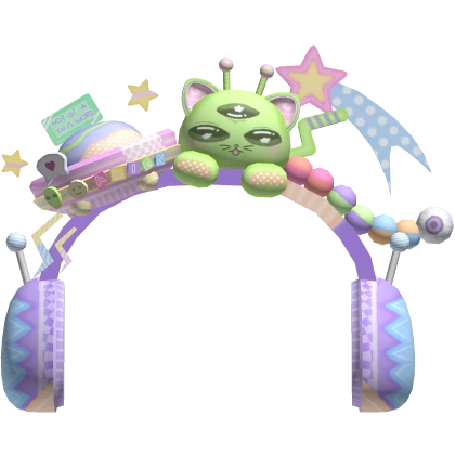 cute kawaii decora kitty alien space headphones