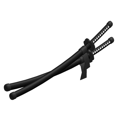 Dual Black Katana Sheathe Set [ Left Waist ]