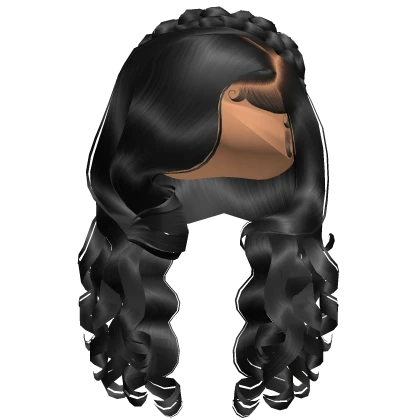 ☆ Black Braided Crown Curls