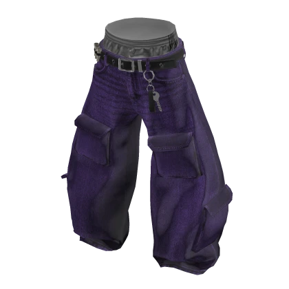 💗Y2K OVERSIZED CARGO JEANS_PURPLE