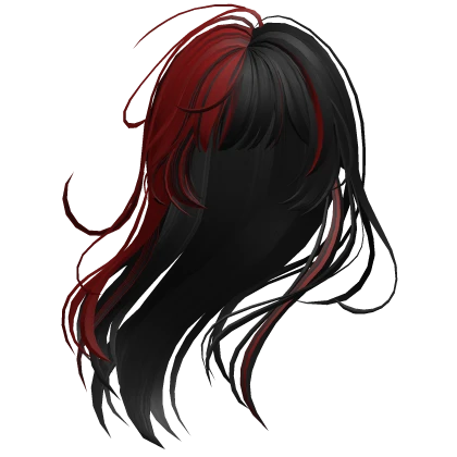 Red&Black Wind-Blown Long Anime Hair