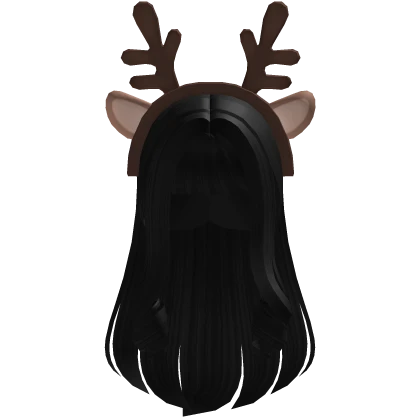 Wavy Layered Hair w/ Christmas Headband (Black)