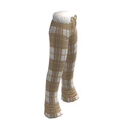 Cozy Flannel Pajamas Beige Plaid Reindeer