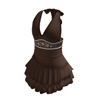 Brown Summertime Boho Mini Dress