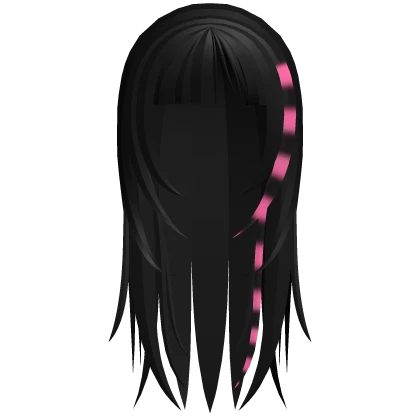 y2k emo punk rockstar hair black pink stripes