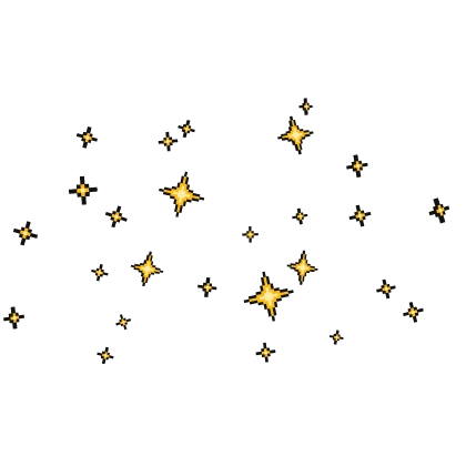 Gold Pixel Bling Stars Aura