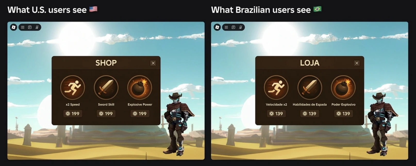 Roblox regional pricing adapted for the US and Brazil