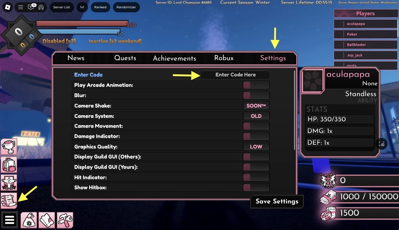 how to redeem codes in the Sakura Stand game on Roblox